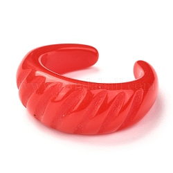 Anneaux de manchette en acrylique, anneaux ouverts, anneau de croissant, rouge, 4~9.5mm, diamètre intérieur: 18 mm