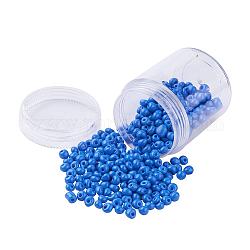 Perline di vetro opaco, perline a goccia con frangia, blu, 4~5x3mm, Foro: 1 mm