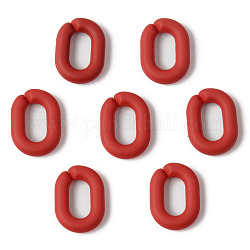 Anneaux de liaison en acrylique style caoutchouté, connecteurs à liaison rapide, pour la fabrication de chaînes de câble, ovale, rouge, 19x14x3.5mm, diamètre intérieur: 11x6 mm