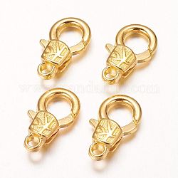 Alloy Lobster Claw Clasps, Golden, 18x10x4mm, hole: 2mm