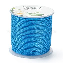Полиэстер плетеные шнуры, для изготовления ювелирных изделий из бисера, васильковый, 1.5 мм, около 21.87 ярда (20 м) / рулон