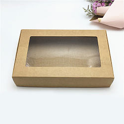 Boîte de boulangerie, avec fenêtre d'affichage pvc, boîtes d'emballage cadeau en carton pour biscuits, petits gâteaux, muffin, rectangle, chameau, 11.5x18x3.5 cm