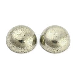Natürliche Pyrit-Cabochons, halbrund / Dome, 8x4 mm