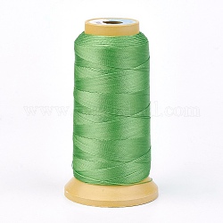 Полиэфирная нить, для заказа тканые материалы ювелирных изделий, зеленый лайм, 1.2 мм, около 170 м / рулон