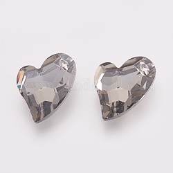 K9 pendenti di strass di vetro, imitazione di cristallo austriaco, sfaccettato, cuore, raso, 17x12x5mm, Foro: 1.6 mm
