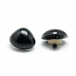 Nez de poupée en plastique artisanal, nez de sécurité, noir, 15.5x9x6.5mm, pin: 3 mm