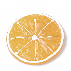 Colgantes de la resina, limón, naranja oscuro, 46.5~48.5x3.5~5mm, agujero: 1.5 mm