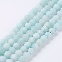 Natur Amazonit Perlen Stränge, Klasse A, matt, Runde, 6 mm, Bohrung: 1 mm, ca. 60 Stk. / Strang, 15.1 Zoll