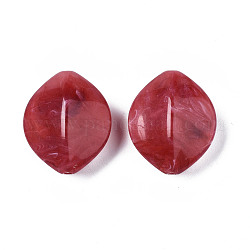 Perles acryliques, style de pierres fines imitation, losange, rouge indien, 29.5x24.5x14.5mm, Trou: 2mm, environ 120 pcs/500 g