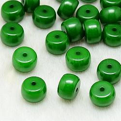 Perline di resina, colonna, verde, 10x7mm, Foro: 1.5 mm