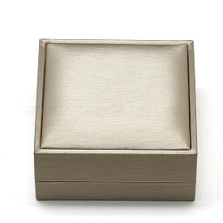 Plastic Bracelet Boxes, with Velvet, Square, Tan, 9.1x9.1x4.5cm