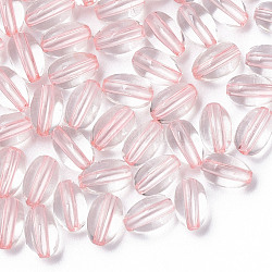 Abalorios de acrílico transparentes, oval, rosa, 9.5x6mm, agujero: 1.5 mm, aproximamente 2000 unidades / 500 g