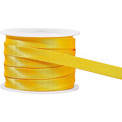 BENECREAT 13.5 Yard/12.5m Satin Bias Tape (10mm) Double Fold Satin Binding Bias Ribbon for Cheongsam Decoration, Clothing Seaming Piping, Gold