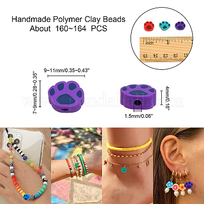 Полимерной глины ручной работы бисер нитей CLAY-AR0001-02-1