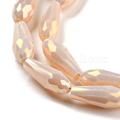 Гальванизированные непрозрачные стеклянные бусины EGLA-L015-FR-B25-01-1