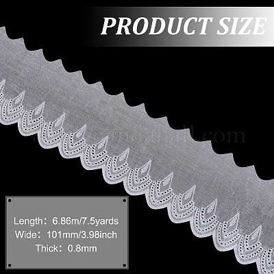 7.5 ярд хлопчатобумажной вышитой кружевной ленты в форме капли OCOR-FG0002-17-1