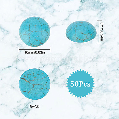 Окрашенные синтетические бирюзовые кабошоны TURQ-SC0001-05D-1