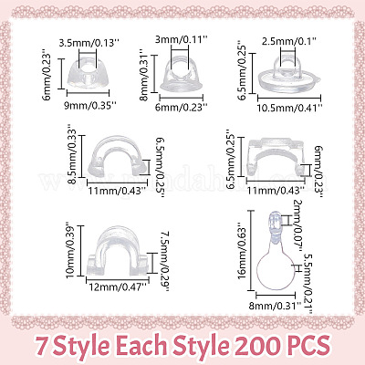 1400 шт. 7 стиля в виде пластиковых оснований для подвесок FIND-AR0004-30-1