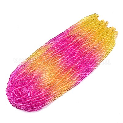 Выпечка расписные прозрачные стеклянные бусины DGLA-M001-8mm-05-1