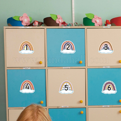 42 шт. самоклеящиеся бумажные декоративные наклейки с цифрами DIY-WH0646-001-1