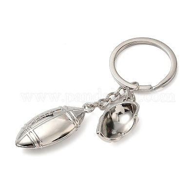 Брелки для ключей из сплава в спортивном стиле регби KEYC-I119-05P-1