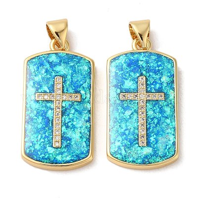 Покрытие стойки латунь микропаве прозрачные подвески из кубического циркония KK-P268-16G-1