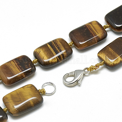 Натуральный тигровый глаз бисерные ожерелья NJEW-S398-14-1