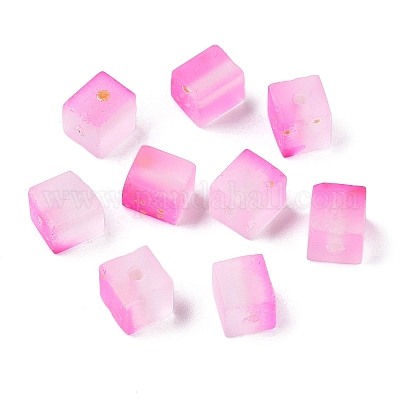 Матовые стеклянные бусины с золотистой блестящей пудрой DGLA-NH001-6mm-01H-1