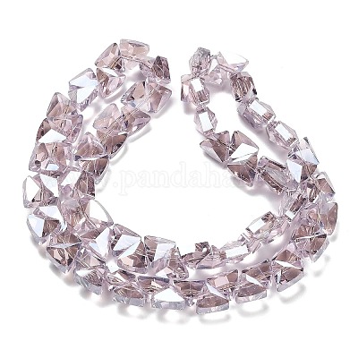 Стеклянные бусины с гальваническим покрытием  EGLA-P066-02A-PL02-1