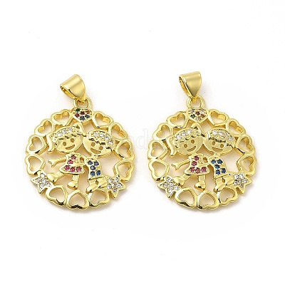 Латунные микро проложить кубического циркония подвески KK-H441-30G-1