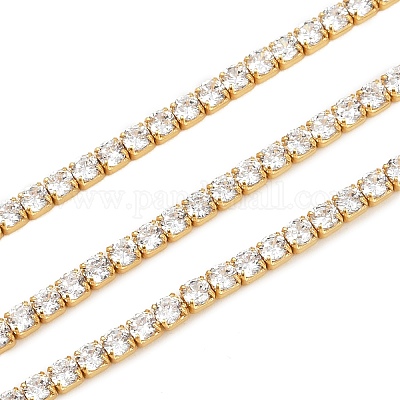 925 цепочка из стерлингового серебра с прозрачным кубическим цирконием STER-C016-02A-G02-1