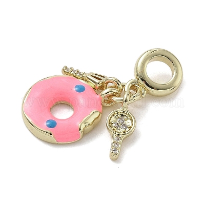 Латунь микропаве прозрачный кубический цирконий европейские подвески с подвесками KK-K368-27G-1