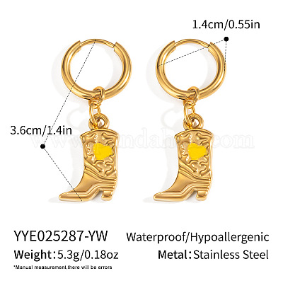 Туфли из нержавеющей стали 304 с серьгами-кольцами в форме сердечек KC5078-10-1