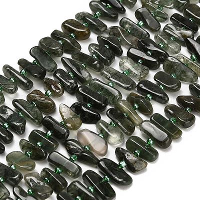 Нити бусин из натурального зеленого рутилированного кварца&nbsp;G-Z124-B02-01-1