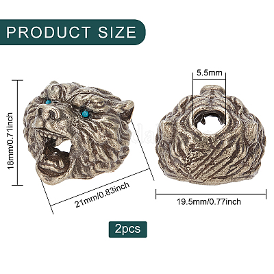 2 шт. европейские бусины из сплава в тибетском стиле TIBEB-BC0001-05AS-1