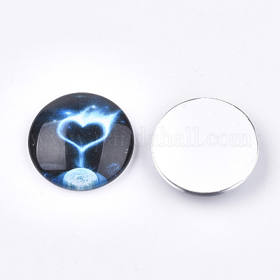 Звездное небо с рисунком стеклянные кабошоны GGLA-N004-25mm-D84-1