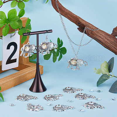 Набор для самостоятельного изготовления подвески в виде слона в виде пустого купола DIY-SC0022-08-1