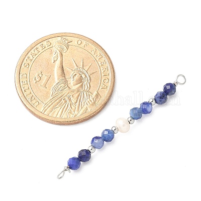 Граненые круглые подвески-фигурки из натурального лазурита PALLOY-JF03532-02-1