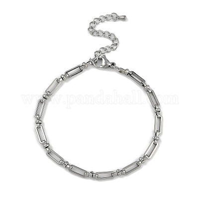 Браслеты из нержавеющей стали 304 с овальными звеньями для мужчин и женщин BJEW-G725-07P-1
