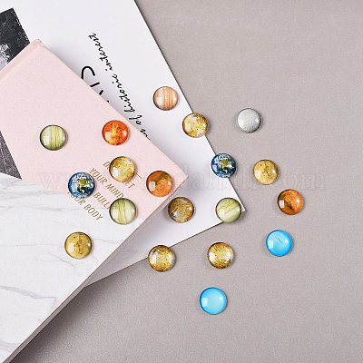 Светящиеся стеклянные кабошоны GLAA-SZ0001-13-1