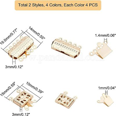 32 шт. 2 застежки-коробочки из нержавеющей стали 304 STAS-UN0025-06-1