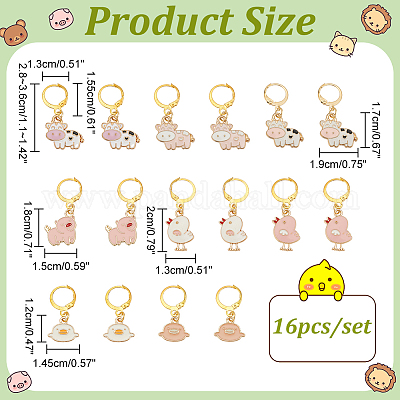 Маркеры для подвесок с эмалью из сплава животных HJEW-AB00463-1