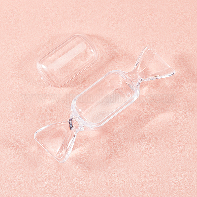 プラスチックビーズ収納ケース  キャンディ  透明  8.7x2.3x2.6cm&nbsp;CON-CA0001-001-1