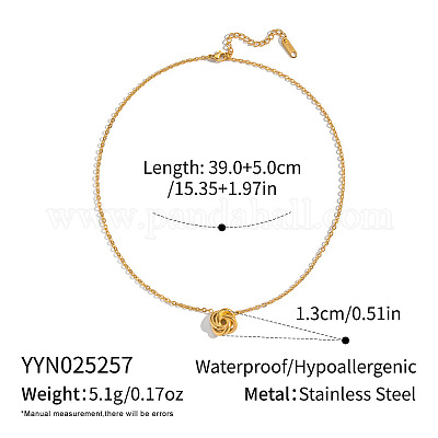 Минималистичные колье с подвеской в виде спирального цветка из нержавеющей стали 304 для женщин NO9171-1