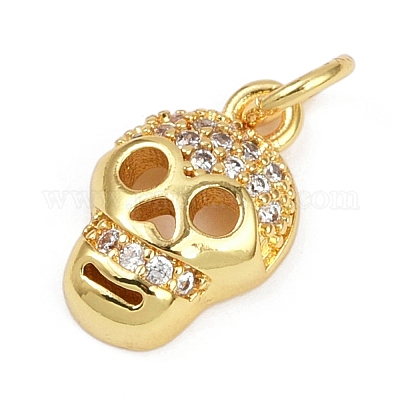 Латунные микропаве прозрачные подвески с фианитом KK-L231-08G-1