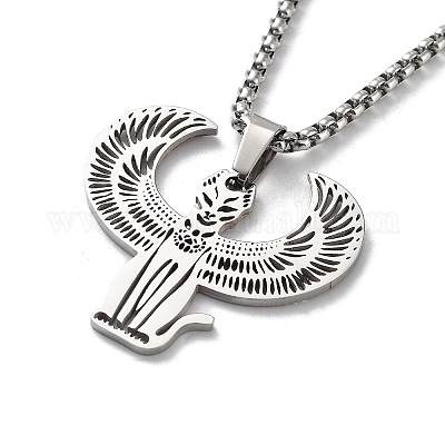 Ожерелье с подвеской из нержавеющей стали 201 NJEW-K253-13P-1