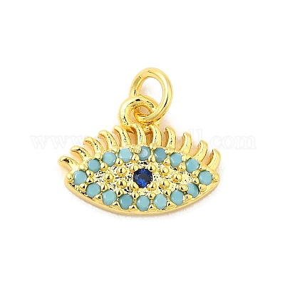 Настоящая 18-каратная позолоченная стойка с покрытием из латуни с микропаве из кубических цирконий подвески-шармы KK-S396-01C-1