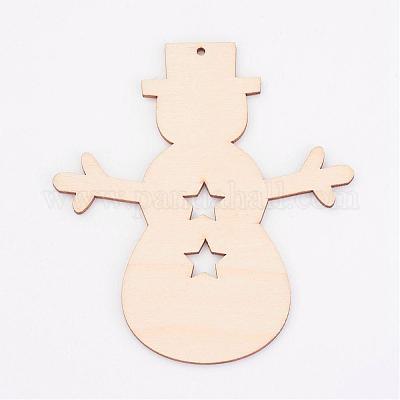 Неокрашенные деревянные подвески WOOD-K005-14-1