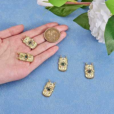 5шт латунные подвески с микропаве и кубическим цирконием ZIRC-SZ0004-47-1