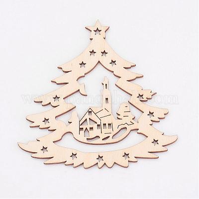 Неокрашенный деревянный кулон WOOD-K005-03-1